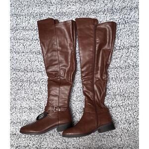 Style & Co Women's Brown Charlaa Buckled Over-The-Knee Boots Shoe Size 7.5M
